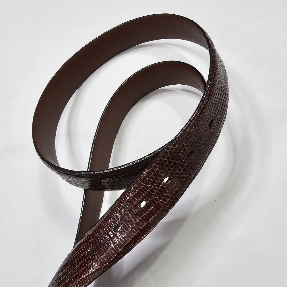 Torino Elite Men's Brown Lizard Textured Belt Size 38